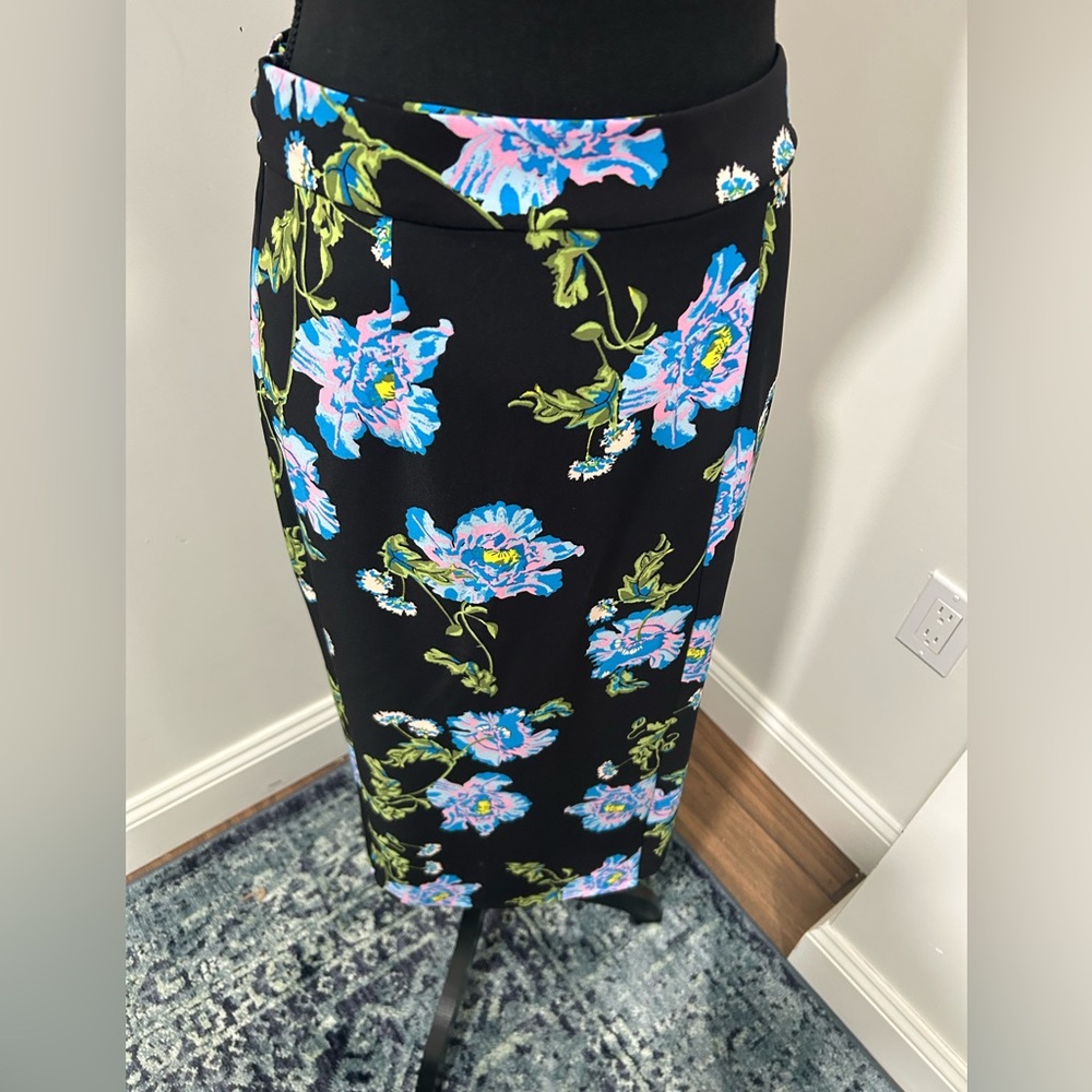 Diane Von Furstenberg Blue Green wrap Midi Skirt